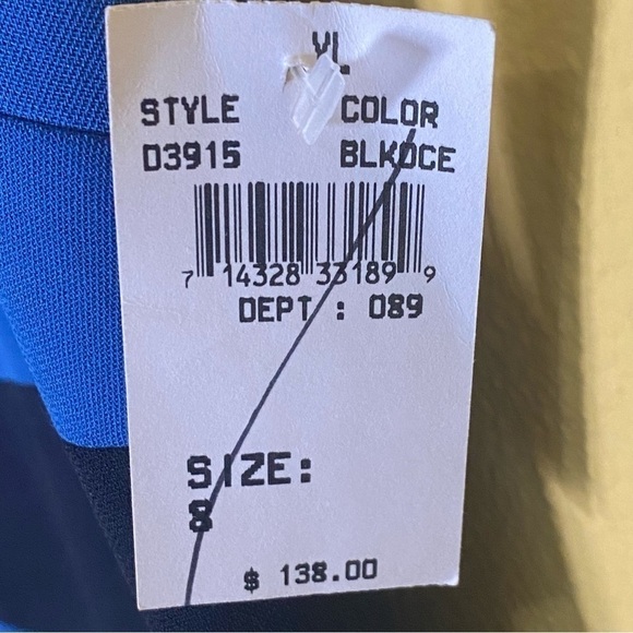 YL by Yair Vintage New Size 8 Black Blue Colorblock Retro Sheath Dress USA Made - Picture 8 of 8